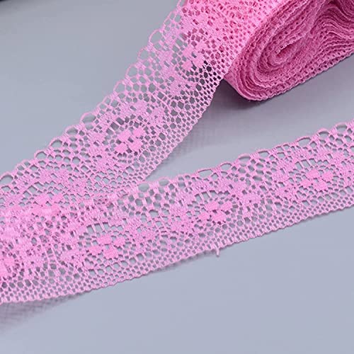 Spitzenbesatz, Nähspitze, Nähbesatz und Verzierungen, mehrfarbiges Spitzenband, bestickter Spitzenbesatz, Netzstoff, Spitzenbesatz for Nähen von Kleidungszubehör (Farbe: Marineblau)(Rose Rose) von MELY