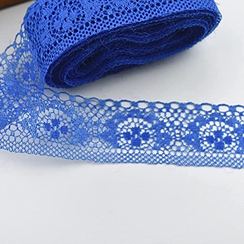 Spitzenbesatz, Nähspitze, Nähbesatz und Verzierungen, mehrfarbiges Spitzenband, bestickter Spitzenbesatz, Netzstoff, Spitzenbesatz for Nähen von Kleidungszubehör (Farbe: Marineblau)(Royal blue) von MELY