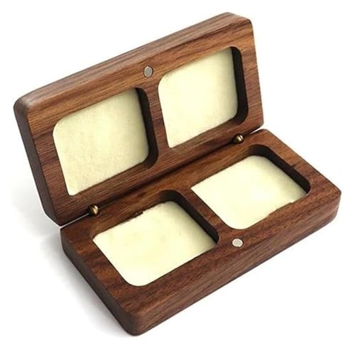 MEMEM Schmuckschatulle, Schmuckschatulle, Organizer, Holz, große Ringbox, quadratische Box for Halskette, Armband, Massivholz, Schmuckschatulle, Ohrring-Aufbewahrung von MEMEM