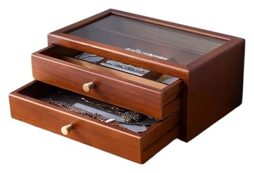 MEMEM Schmuckschatulle Organizer Schmuckschatulle Holz Schmuck Aufbewahrungsbox Handschmuck Ohrringe Schmuckschatulle Aufbewahrungsbox Massivholz Exquisite Ohrring-Aufbewahrung von MEMEM