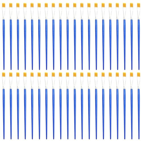 40 Blaue Stabbürsten, Nylonbürsten, Bastelbürsten, Flache Pinsel, Detail-Pinsel, Geeignet Für Kinder, Anfänger Malerei von MEMOFYND