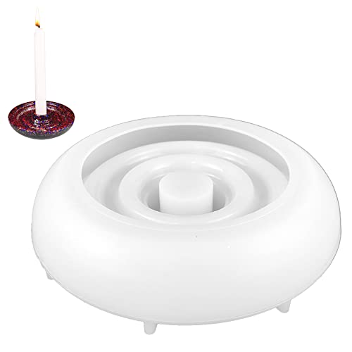 Runde&Herz Kerzenhalter Tablett, Kerze Silikonform Kerzenhalter Silika Gel Form DIY Handwerk für Abendessen Tischdekoration Hochzeit (Runde 01) von MENAYODA