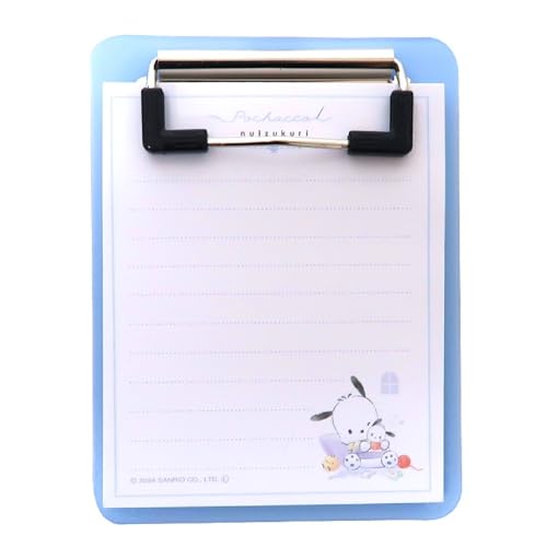 Kawaii Mini Klemmbrett Binder - Memoblock mit Kunststoff Klemmbrett, Starker Metallclip, Schreibtafel für Büro, Schule, Meetings | 60 Blatt (Pocahco-Dog) von MENBLY