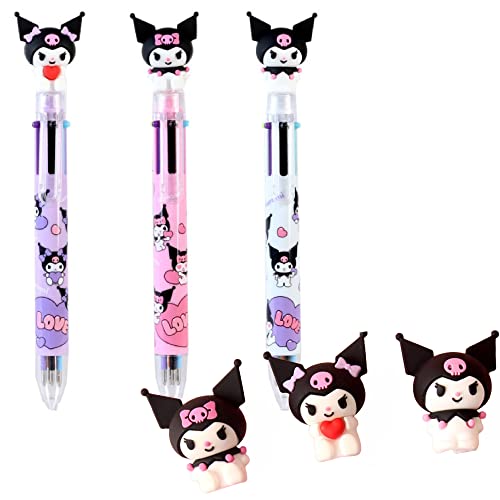 Kuromi Maskottchen-Kugelschreiber, 6 Farben, 1 Stück, Kawaii, Anime, Büro, Schulbedarf, Schreibwaren, Geschenk von MENBLY