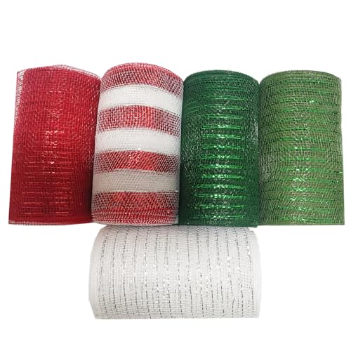 MENDERRY Metallisches Deko-Mesh-Band für Kränze, 15,2 cm × 45,7 m, Poly-Mesh-Band für Weihnachtsverpackung, Handwerk von MENDERRY