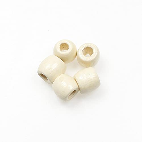 100 teile/los 10x9 11x12mm Natürliche Großes Loch Holzperlen Weiß Schwarz Braun Farbe Oval Bewaldeten Abstandsperle Für DIY Schmuck Machen Handwerk von MENGDIYAQIAN