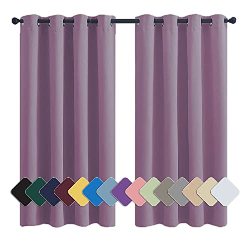 Curtains Modern Schlafzimmer Kinder Vorhang Blickdicht Hochwertige Qualität Kälteschutz, für Zimmer Küche Babyroom Lavendel 1 Stück, 224x140cm(HxB) von MENGH