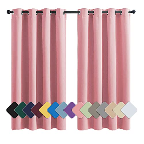 MENGH Gardinen Blickdichte Ösenschals Blickdicht Thermo Schalldämmend, für Wohnzimmer Schlafzimmer Küche rosa 1 Stück, 90x160cm(HxB) von MENGH