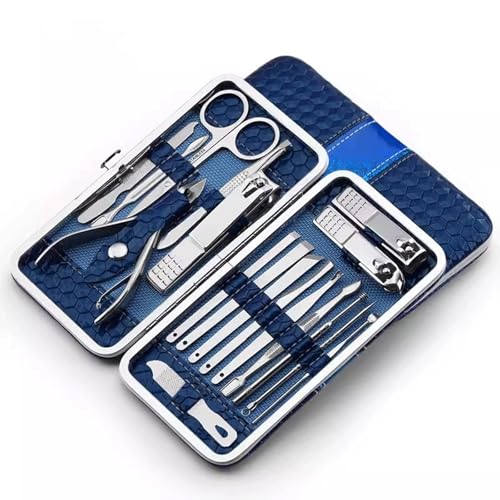 MENGLI-2024 Nagelknipser-Set Pediküre-Messer, Nagelknipser-Set, Home-Nagelknipser, Zange, Maniküre-Werkzeug-Set for Erwachsene, Körperpflege Maniküre-Set(Blue) von MENGLI-2024