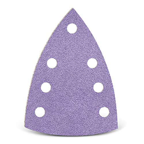 MENZER Purple HD Klett-Schleifblätter, 150 x 100 mm, 7-Loch, f. Deltaschleifer, Keramik-Mix (50 Stk.) K400 von MENZER