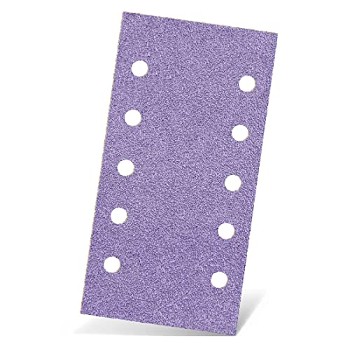 MENZER Purple HD Klett-Schleifblätter, 230 x 115 mm, 10-Loch, f. Schwingschleifer, Keramik-Mix (50 Stk.) K120 von MENZER