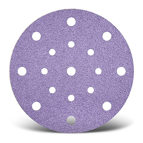 MENZER Purple HD Klett-Schleifscheiben, 150 mm, 17-Loch, f. Exzenterschleifer, Keramik-Mix (50 Stk.) K180 von MENZER