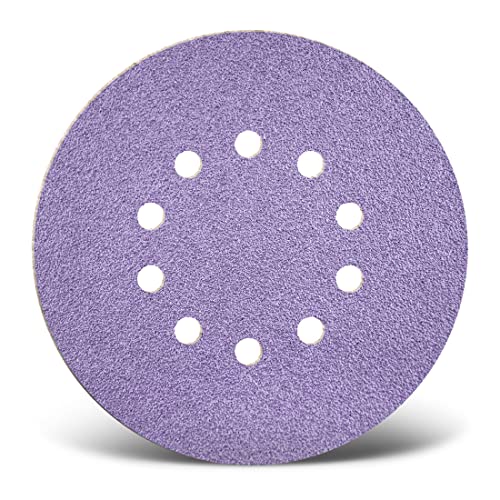 MENZER Purple HD Klett-Schleifscheiben, 225 mm, 10-Loch, f. Trockenbauschleifer, Keramik-Mix (25 Stk.) K40 von MENZER