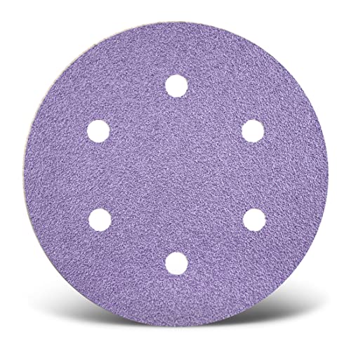 MENZER Purple HD Klett-Schleifscheiben, 225 mm, 6-Loch, f. Trockenbauschleifer, Keramik-Mix (25 Stk.) K100 von MENZER