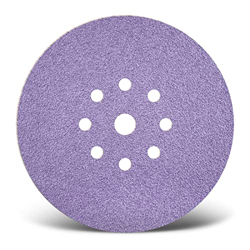 MENZER Purple HD Klett-Schleifscheiben, 225 mm, 9-Loch, f. Trockenbauschleifer, Keramik-Mix (25 Stk.) K40 von MENZER