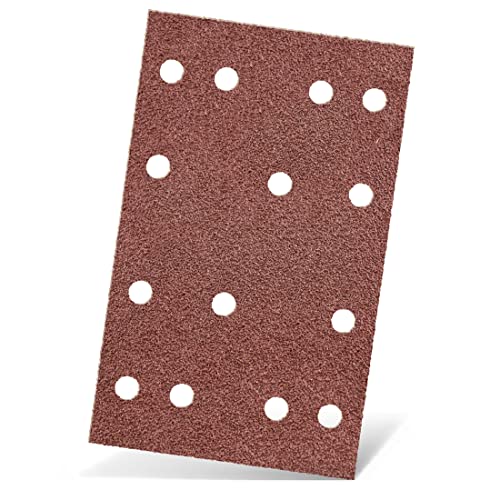 MENZER Red Klett-Schleifblätter, 133 x 80 mm, 14-Loch, f. Schwingschleifer, Normalkorund (50 Stk.) K40 von MENZER