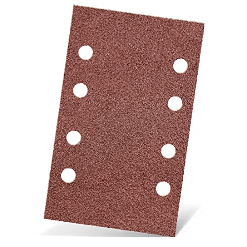 MENZER Red Klett-Schleifblätter, 133 x 80 mm, 8-Loch, f. Schwingschleifer, Normalkorund (50 Stk.) K100 von MENZER