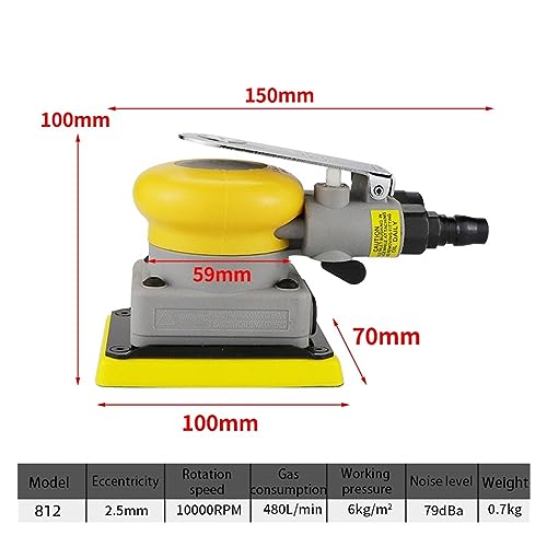 Nassschleifer Pneumatischer Exzenter-Rechteckschleifer, quadratischer Luftschleifer, Pad-Schleifer, Polierer, Schleifwerkzeug, Jitter-Bug-Schleifmaschinen Einfacheres, besseres und schnelleres Poliere von MERHOVO