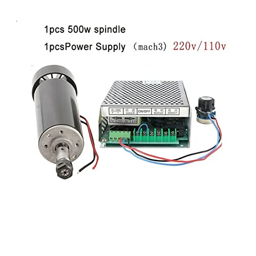 Spindelmotor 0,5 kW luftgekühlte Spindelmotor 500W 52mm-Klammern for CNC Gravur Er11. Frühlingszange Chuck Hochgeschwindigkeitsspindelmotor von MERHOVO