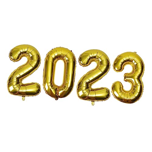 MERRYHAPY 1 Satz 2023 2023 Aluminiumfolienballon Weihnachtsballon Silberner Buchstabenballon Zahlenballon 2023 Silberne 2023 Ballons Goldmetallischer Ballon 2023 Folienballon 2023 Neu Golden von MERRYHAPY