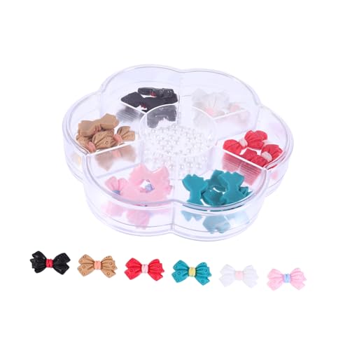 MERRYHAPY 1 Schachtel Nagelbohrer Maniküre-Anhänger mit Schleife Perlen Nagelverzierung Nagel Charms Dekor für Nagel nägel set gehlnagelset Nagelkunst Mini Bowknot zarte Nageldekoration Harz von MERRYHAPY