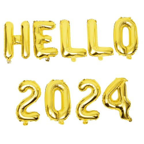 MERRYHAPY Geburtstagsballon 1 Set Neujahrs Luftballons 2024 Folienballons Für Silvester Party Deko Zahlenballons Rosé Ideal Für Neujahrsfeier Und Festlichkeiten Helium Geeignet von MERRYHAPY