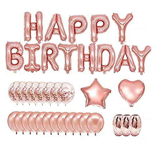 MERRYHAPY 1 alles zum geburtstag paket Hintergrundbanner für Geburtstagsfeiern Buchstabendekor Party-Ornament ballons balloons luftballone Partyschmuck Partyballon Aluminiumfolie Golden von MERRYHAPY