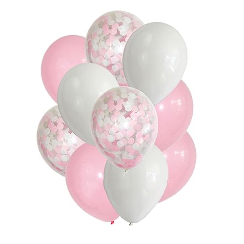 MERRYHAPY 10 Stück 12 Zoll Runde Latexballons Mit Konfetti Rosa Perfekte Dekoration Für Hochzeit Geburtstag Babyparty Festival Und Jubiläum Ideal Für Festliche Anlässe von MERRYHAPY