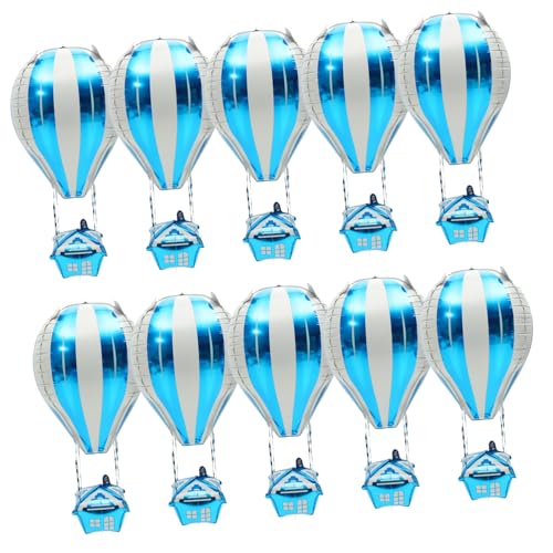 MERRYHAPY 10 Stück Heißluftballon Geburtstagsballon Helium Folienballons Geburtstag Party Ballon Szene Ballons Dekoration Flugzeug Partydekorationen Dekoballon Heliumballon von MERRYHAPY