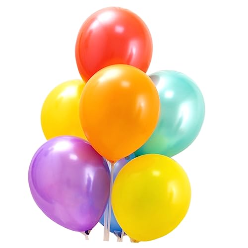 MERRYHAPY 100 Stück Latexballons Verschiedenen Leuchtenden Farben Bunte Luftballons Für Feiern Geburtstagsdeko Hochzeiten Und Partys Zufällige Farbauswahl von MERRYHAPY