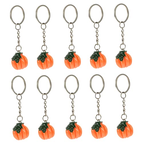 MERRYHAPY 10St Kürbis Schlüsselanhänger Kürbis-Charme-Schlüsselanhänger gruseliger Schlüsselanhänger pumpkin decor kürbisdeko zarter Schlüsselanhänger Halloween-Schlüsselanhänger Harz Orange von MERRYHAPY