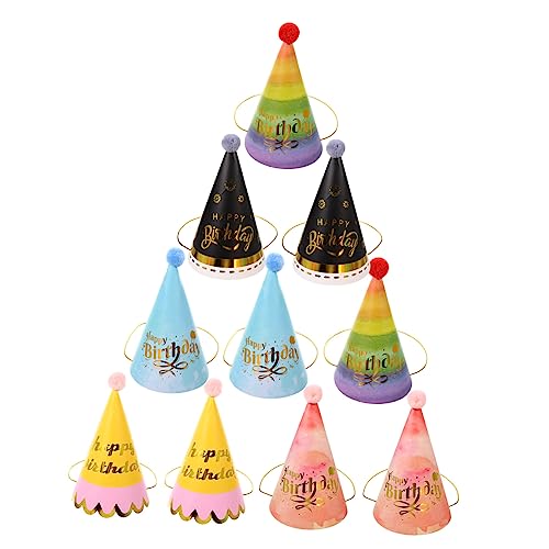 MERRYHAPY 10St Regenbogen-Partyhut Geburtstagshut aus Papier Kegelhut für Kinder Frohes neues Jahr Hut partyhütchen geburtstagshüte Geburtstagsmütze für Kinder Geburtstagskappe von MERRYHAPY