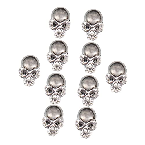 MERRYHAPY 10St Schädel Nagelkunst halloween mitgebsel halllowen geschen schue schenken agn Nagelkunstaufkleber -Nagelschmuck -Nagelaufkleber 3D-Nagelaufkleber Metall Silver von MERRYHAPY