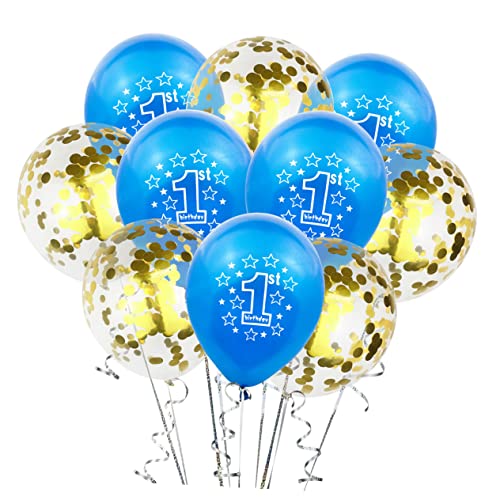 MERRYHAPY 10er Set 1 Geburtstag Luftballons Herz Zahl 1 Und Konfetti Ballons Und Party Dekoration Für Kindergeburtstag Und Feiern von MERRYHAPY