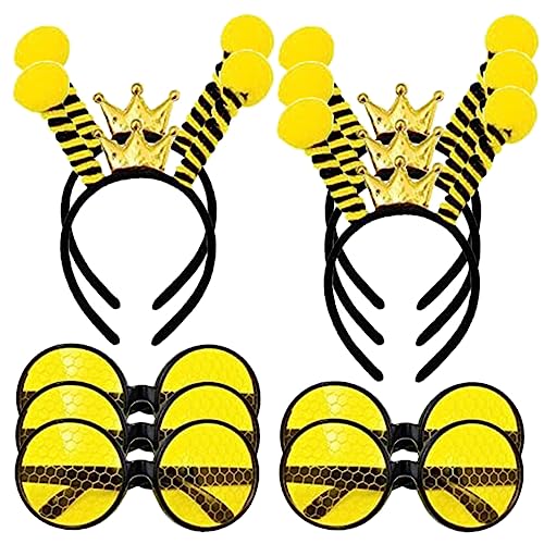 MERRYHAPY 10st Stirnbandbrille Bienen-haar-accessoire Zubehör Halloween Bienen-stirnbänder Party-kopfbedeckungen Kostüm Festival-bienen-sonnenbrille Bienengläser Stoff Yellow von MERRYHAPY