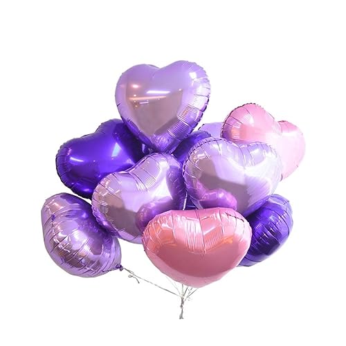 MERRYHAPY 12 Stück 18 Zoll Herzförmige Folienballons Set Rosa Und Helllila Perfekte Deko Für Valentinstag Hochzeit Jahrestag Und Verlobungsfeier von MERRYHAPY