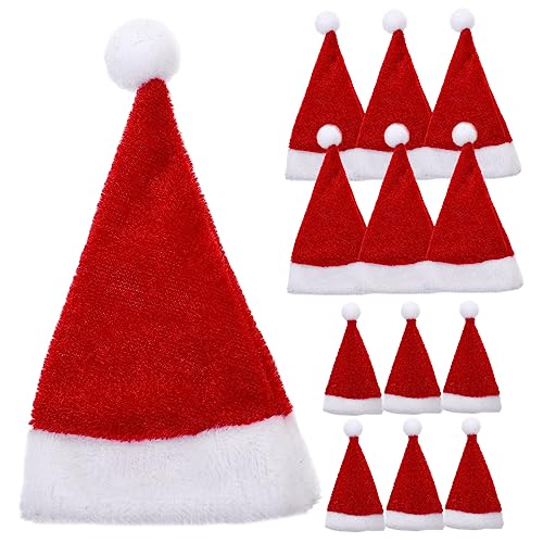 MERRYHAPY 12 Stücke Mini Weihnachtsmützen für Weinflaschen Lutscher Weihnachtsmützen Dekorative Weihnachtsdeko für Festlichkeiten und Partys von MERRYHAPY