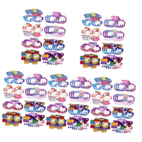 MERRYHAPY 120 Stk Weltraum Papierbrille Astronautenbrille dekorative Partygläser Weltraum-Gastgeschenke Partyzubehör zum Thema Weltraum Scherzbrille äußere Brillenkostüm Papierdekorationen von MERRYHAPY