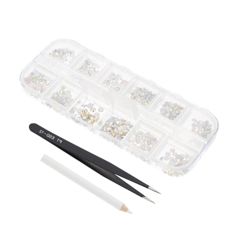 MERRYHAPY 12-raster Maniküre-schmuckset Kunststoff Strasssteine ​​nageldekor Charms Für Make-up von MERRYHAPY