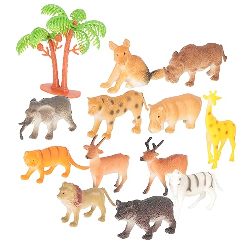 MERRYHAPY 12st Tiermodell Waldkuchendekorationen Zootierfiguren Wüstentierfiguren Tigerfiguren Meerestiere Dschungeltierfiguren Waldtiere Waldtierfiguren Giraffenfiguren Mini Modelle Plastik von MERRYHAPY