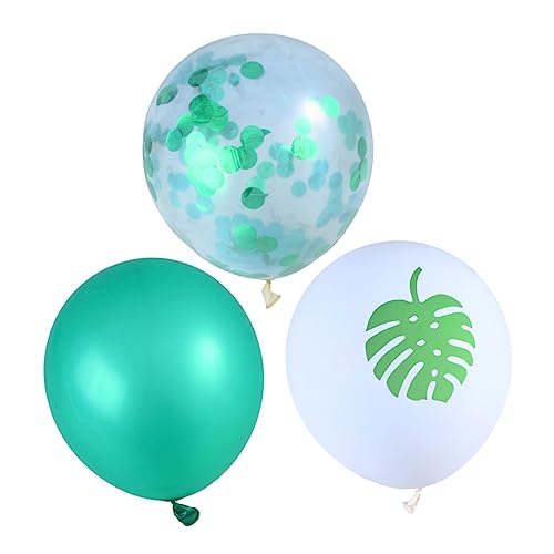 MERRYHAPY 15 Stück 12 Zoll Grüne Paillette Ballons Mit Glitzer Für Hawaii Party Dekoration Tropische Blattballons Für Geburtstagsfeiern Und Hochzeitsanträge Partyzubehör Und Festliche von MERRYHAPY