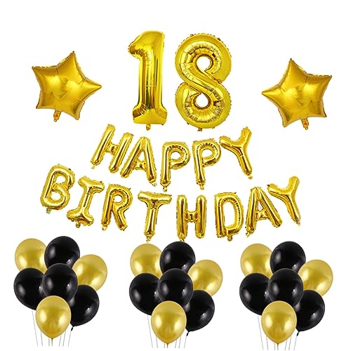 MERRYHAPY 18 Jahre Alt Alles Zum Geburtstag Luftballons Kit Dekorationsset Aus Naturlatex Und Aluminiumfolie Mit Braunen Rosegold Und Pastellfarbenen Luftballons Für von MERRYHAPY