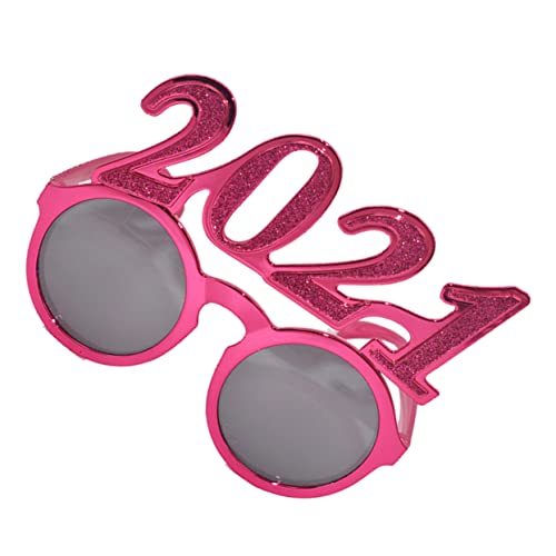 MERRYHAPY 1Stk 2021 Fotografie Requisiten faschingsbrille karnevalsbrille party supplies Abschlussball-Sonnenbrille Foto-Requisiten für das neue Jahr Silvester-Ausrüstung Kostümzubehör rot von MERRYHAPY