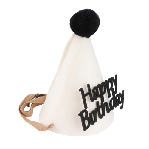 MERRYHAPY 1Stk Geburtstagshut merksam partyhütchen Geburtstagsfoto Requisiten white cap zum Geburtstagsgeschenk Partyhüte Partyzubehör Geburtstag Hutschmuck Filzstoff Weiß von MERRYHAPY