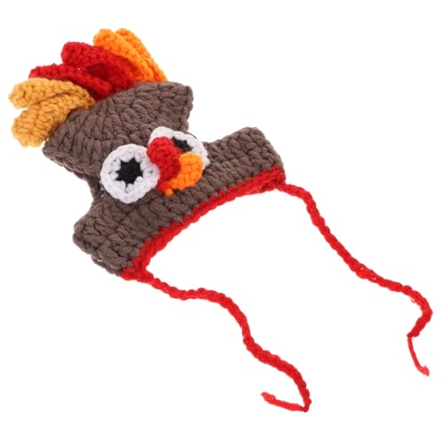 MERRYHAPY 1stk Gestrickte Truthahnmütze Strickmütze Für Haustiere Thanksgiving Lustiger Hut Kostüm Pudelhundemütze Truthahnhut Für Haustiere Party-haustierhut Haustier-kostüm-kappe Garn von MERRYHAPY