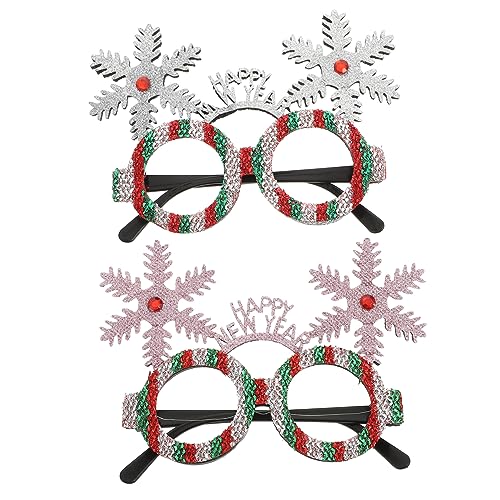 MERRYHAPY 2 Stk Dekorationsgläser für das neue Jahr Silvesterparty Silvester Party Brille kinderferngläser kinderbrille schnapsgläser Party-Foto-Requisite Party-Cartoon-Kopf-Dekor Plastik von MERRYHAPY