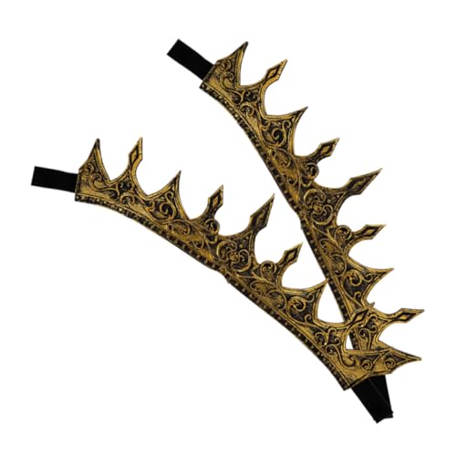 MERRYHAPY 2 Stück Königskrone Tiara Teile Anhänger Retro Requisiten Dekoration Anhänger Kuchenkrone Riesendekoration Herrenkrone Erwachsenenkrone Königskrone Cosplay Requisiten Make Up von MERRYHAPY