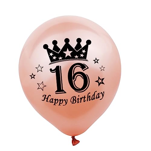 MERRYHAPY 20 Stück 16 Partyballons Ballons bedrucken Geburtstag Luftballons 16 Zahlenballons Ballon zum 16. Geburtstag zahlen luftballon Party-Latexballons Latexballon zum Geburtstag von MERRYHAPY