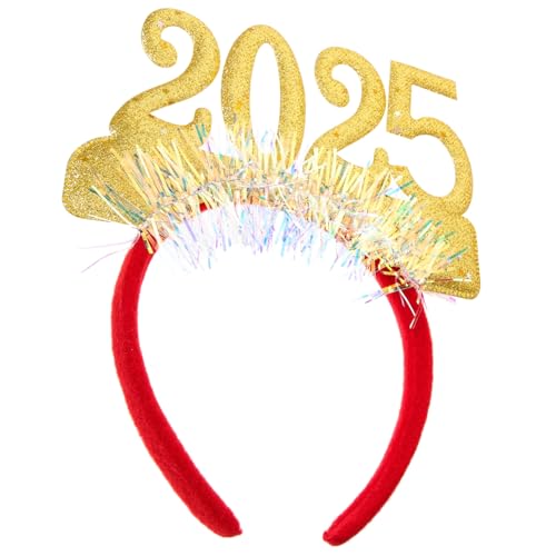 MERRYHAPY 2025 neues jahr stirnband haarband hair- neujahrsdekoration hair Glitzer-Stirnbänder Geburtstag Haarschmuck Stirnband für Erwachsene Silvester Stirnband Stoff Golden von MERRYHAPY