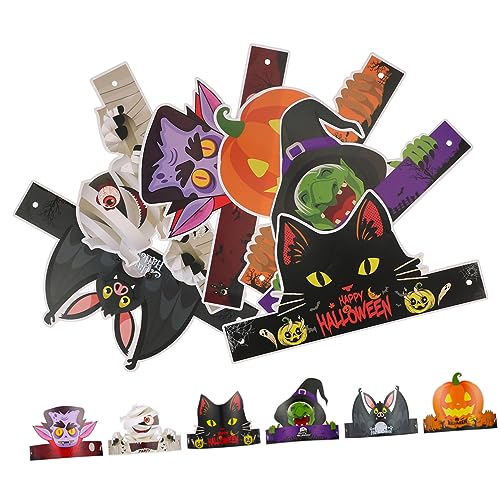 MERRYHAPY 24 Stück Halloween Deko Papierhüte 24 Stück Fröhlicher Halloween Hut Halloween Partykappe Halloween Kegelhut Halloween Stirnband Für Kinder Halloween Partyzubehör von MERRYHAPY